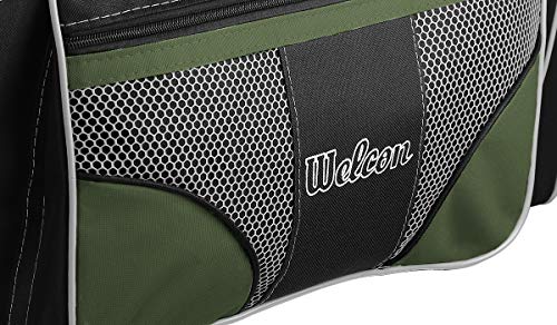 Bolsa Mala De Viagem Grande 112l Alças De Mão E Ombro (Preto/Verde-Musgo)