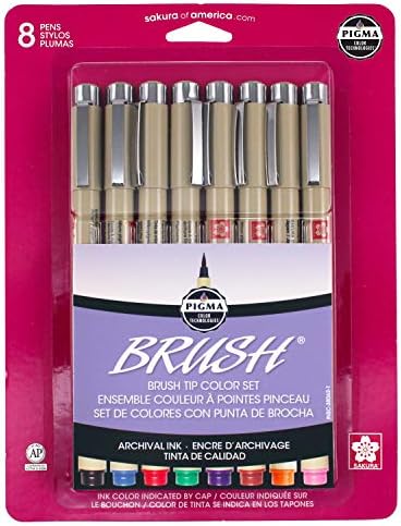 Sakura Archival Brush Pens, 8 Set, Assorted Colors, 8 Piece
