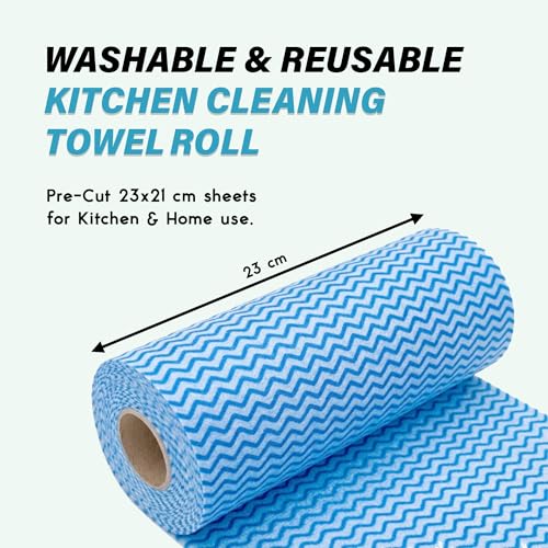 Image of BENKO Non Woven Washable & Reusable Kitchen Towel Roll | Ultra Absorbent, Quick Dry & Odour Resistant Kitchen Cloth | Multipurpose Kitchen Use | 80 Pulls per Roll, 400 Sheets Pack of 5