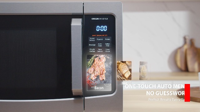 Image of TOSHIBA Flatbed Microwave Oven with Inverter Technology, 1.3 Cu.Ft, 1200W | Inverter microwave, Smart Sensor, Mute Function, No Turntable, Countertop, Black Stainless Steel,