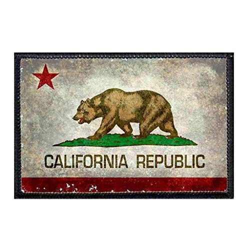 California State Flag - Color - Distressed Morale Patch | Hook And Loop Attach For Hats, Jeans, Vest, Coat | 2X3 In | By Pull Patch #TOP11