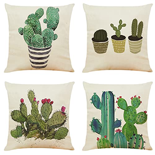 JgZATOA Cojín De Cactus Verde Fundas De Almohada Cover