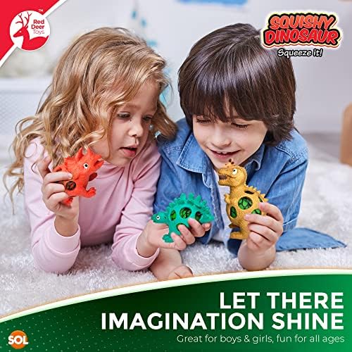 3pk Squishy Dinosaur Toys for Boys Age 3+ | Squishy Toys for Boys & Adults | Squishy Fidget Toys | Dinosaur Toy | Dinosaur Squishy Sensory Toy | Stress Toys | Dinosaurs Toys Boys Toys | Squishies