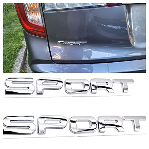 Image of 2 PCS 3D Zinc Alloy Chrome Car Sport Emblem Premium Trunk Replacement for Universal car Exterior Decoration Accessories (Silver)