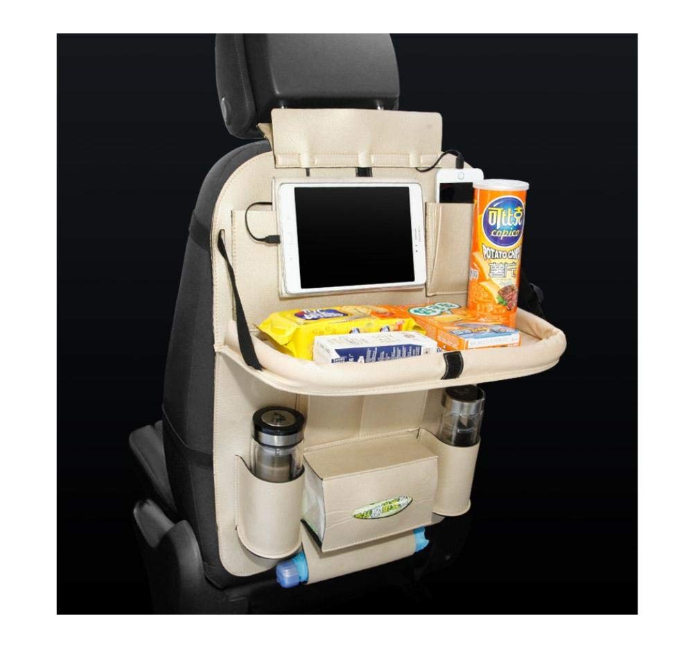 LF-jingjiemeiCar storage, leather seat bag, car seat back bag, car seat storage bag with multiple pockets@A1