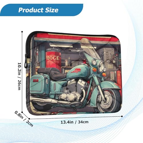 Funda para laptop 13-14 pulgadas con diseño vintage de motocicleta miniatura 3