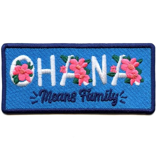 Ohana Means Family Patch Hawaiian Kids Cartoon Embroidered Iron On