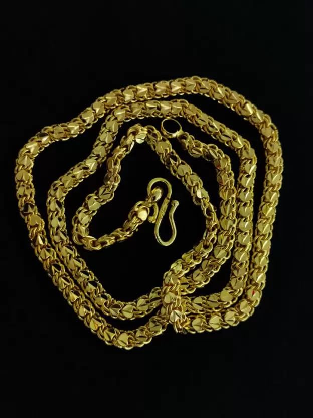 One gram Stylish Golden Neck woman and men Chain “24” Inches Gold-plated Chain_D171-picture-13