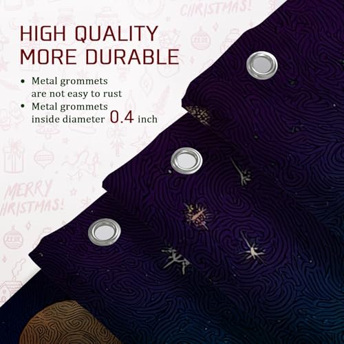 Rideau de douche extra large de Noël 274x183 cm en polyester imperméable