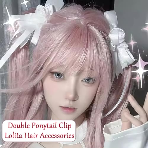 2 Pcs Bow Flower Hair Clip Lolita Gothic Bowknot Ribbon miniatura 2
