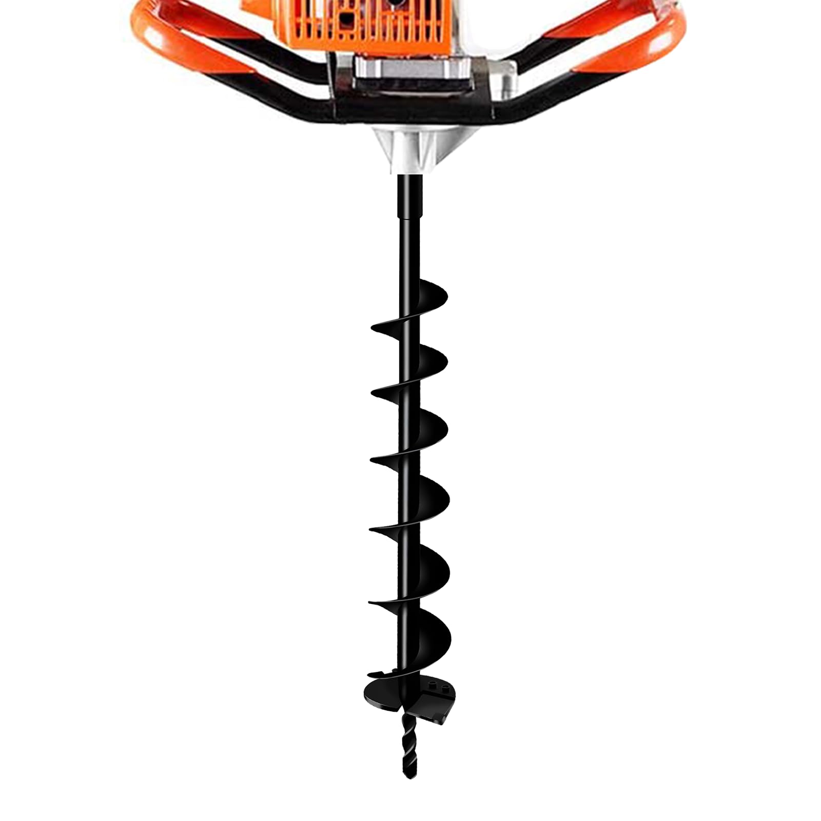 LONGRUNNEW Garden Auger Drill, 4" Manual Fence Post Earth Auger Drill with Sharp Thick Blades,31.5 inch Soil Digger for Rapid Garden Planting Bulb, Seedling, Post Hole