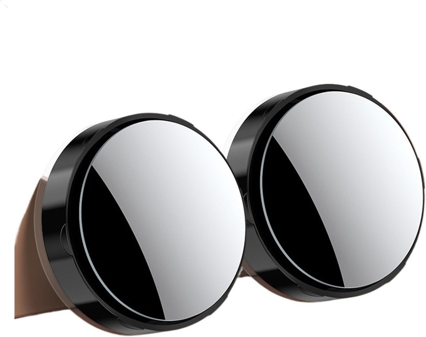 2PCS Car Rearview Small Circular Mirror Reverse Blind Spot Auxiliary Mirror 360 Degree Ultra Clear Sucked Type(2PCS Black)