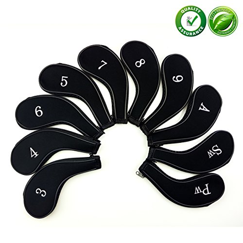 Aree Golf Club Covers,Neoprene Zipper Putter Headcover for Golf Club Iron Head Covers