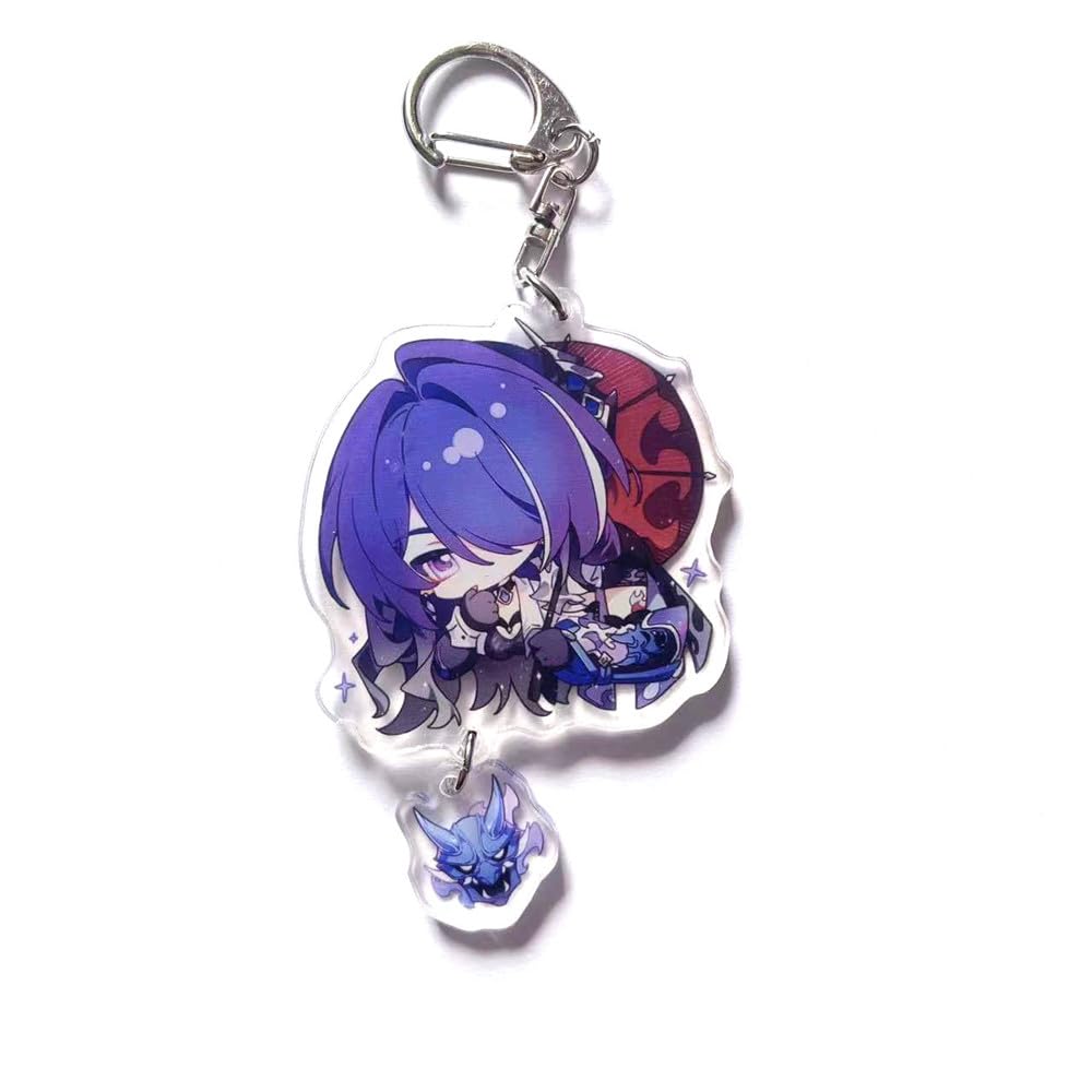 Cute Honkai Star Rail Cosplay Acrylic Keychain G Shaped Buckle Accessories Bag Car Pendant Key Ring Game Fans Gift
