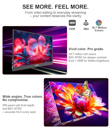Image of LB M16 15.6 Inch Portable Monitor 1080P FHD IPS HDR for Laptop PC Phone | Ultra-Slim Travel Monitor with USB-C HDMI, Dual Speakers, Aluminum Unibody External Screen