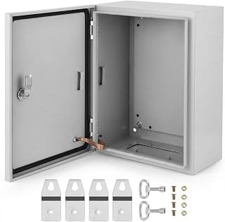PeakPursuit 16x12x6 NEMA 4X Steel Enclosure Box - IP66 Waterproof Dustproof Electrical Junction Box for Outdoor Indoor Use
