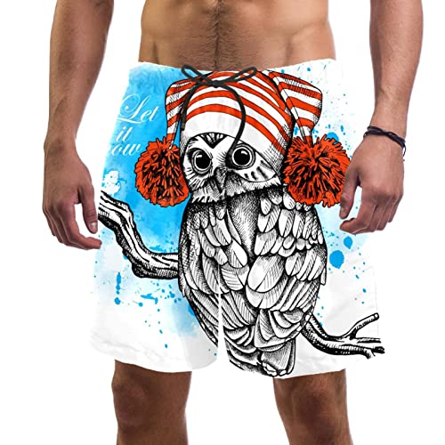 Short de plage homme avec hibou pour vos vacances et farniente