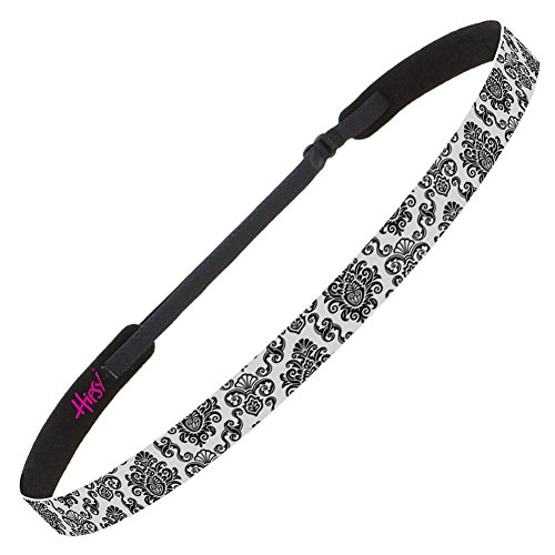 Hipsy Women's Adjustable No Slip Classy Headband Multi 5-Pack (Gunmetal/Grey Floral/White/Black/Light Pink) #TOP2