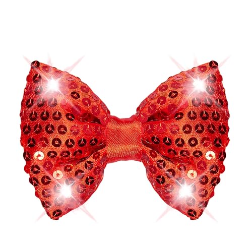 W WIDMANN MILANO Party Fashion - Noeud papillon avec 4 lumières LED, Bowtie, avec paillettes, Accessoire, Carnaval