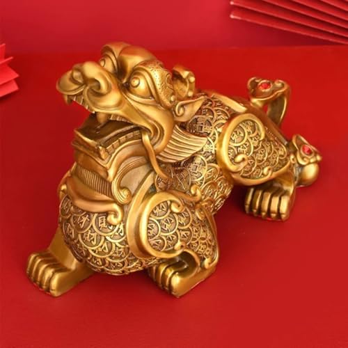 Figura de Qilin en latón para decoración de oficina y hogar miniatura 5