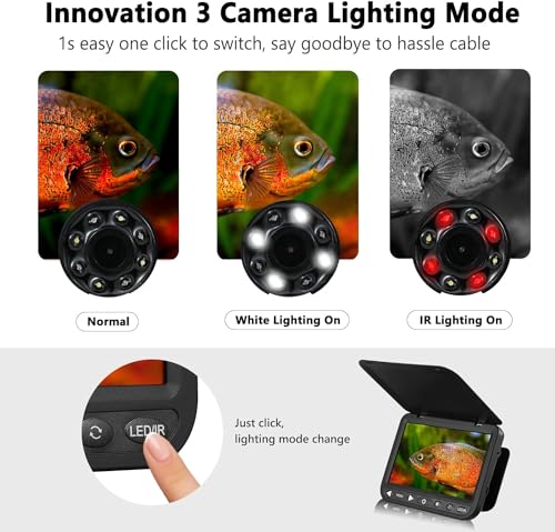 Moqcqgr NAAM07 Fishpro 7'' Underwater Fishing Camera Hd 1080P- Moqcqgr Ice Fishing Camera Underwater W/ 10,000Mah Li-Battery thumb #3