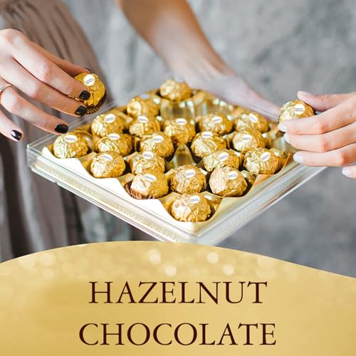 Image of WINNI - Luxury 24 Pcs Hazelnut Chocolates Gift Pack | Belgian Dark Chocolates Gift Box | Handmade Celebration Chocolate Gift Box For Birthday, Anniversary, Valentine's Day, Partner, Couple, Husband, Wife, Girls, Boys, Girlfriend, Boyfriend | Imported Chocolates | Chocolate Bouquet Hamper | Return Gift