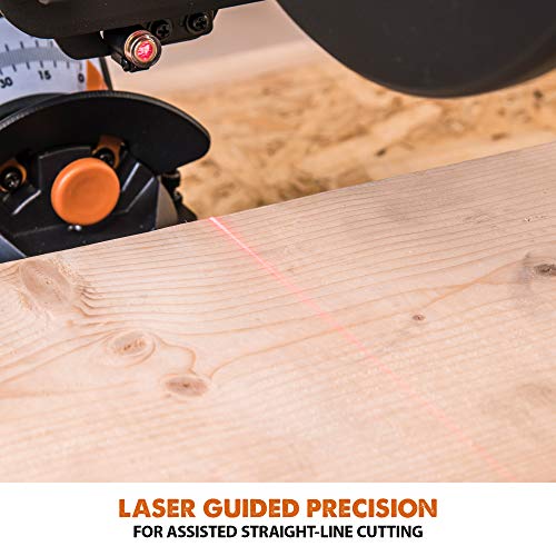 Evolution Power Tools R255SMSDB+ 15 Amp 10 in. Premium Dual Bevel Sliding Miter Saw w/Laser and Multi-Material Cutting Blade