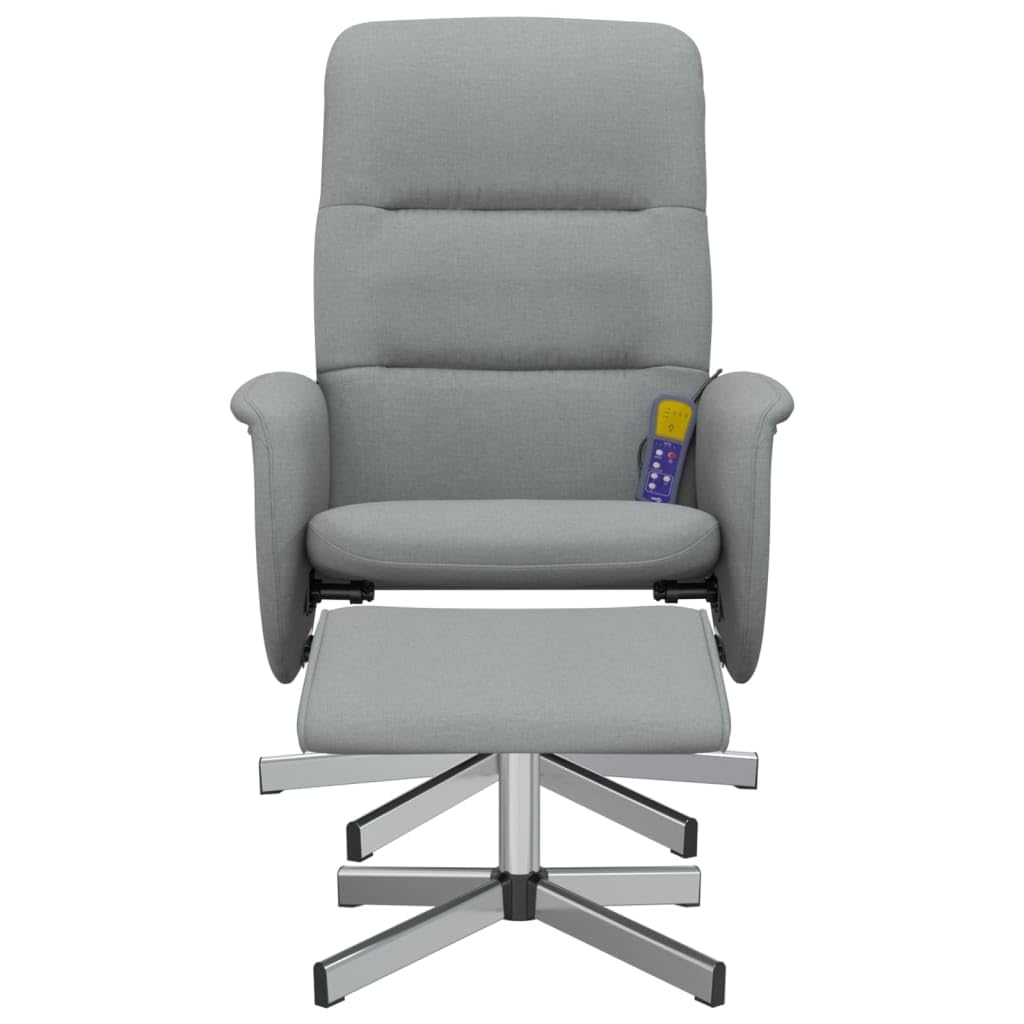 ZEYUAN Poltrona Reclinante Massaggio Poggiapiedi Grigio Chiaro Tessuto,Poltrona Relax,Poltrona Reclinabile TV,Poltrona TV Relax,Poltrona Reclinabile Soggiorno(SPU:356582)