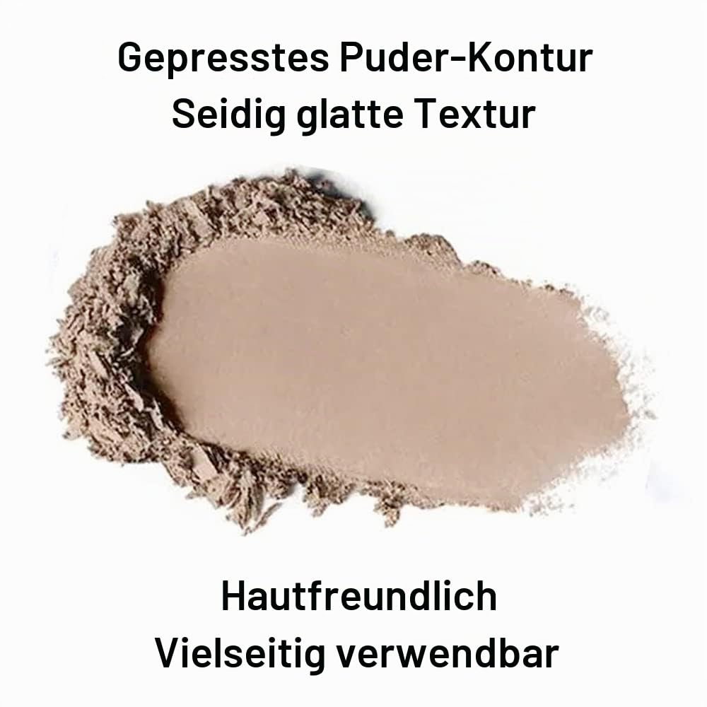 Go Ho Kontur-Make-up-Paletten-Set, Gesichtskontur-Set mit Spiegel und Pinsel, seidig glattes Konturpuder-Make-up