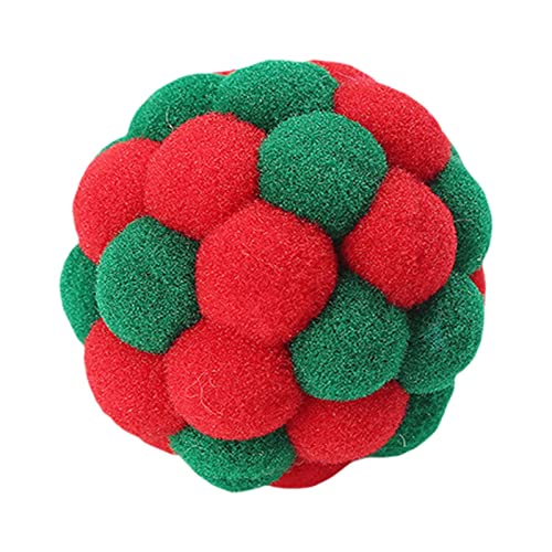 Leefasy Interactive Cat Toy, Built-in Bells, Toy, Kicker Toy, Rolling Ball, Cat Toy, Balls for Kitten Puppy, Red Green