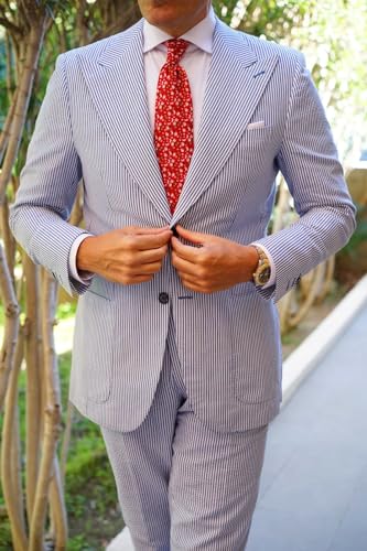 Image of OTAA Floral Necktie Casual Ties for Men - Perfect Neck Tie for Groomsmen Wedding Ties or Formal Occasions