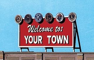 BLAIR LINE SIGNS Welcome to Your Town Billboard Kit for HO, S, O Scale