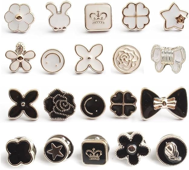 Instant Brooch Pins Cover Up Shirt Safety Brooch Modesty Pins No Sew Button for Sweater, Shawl, Clips for Coat, Dress Clothes Decoration(20 Pair)