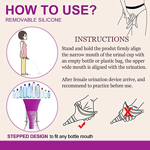 image for Magic Hue Female Urination Device, Reusable Silicone Female Urinal for