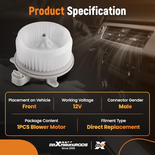 Image of maXpeedingrods 700298 AC Blower Motor with Brushless Motor Fits for Toyota Sienna Front 2011-2017, for Toyota Sequoia Front 2008-2017 Replaces # 871030C051 75050 87103-0C051