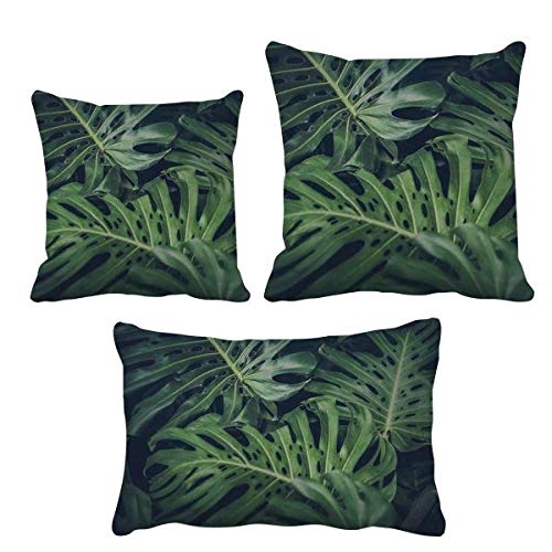 Housse de coussin feuilles vertes taie oreiller canapé déco DIYthinker