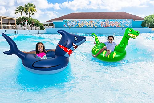 2Pcs Pool Floats For Kids Adults - Inflatable Dinosaur Shark Swimming Floaties Rings Toys Water Games Party Supplies Gifts #TOP5