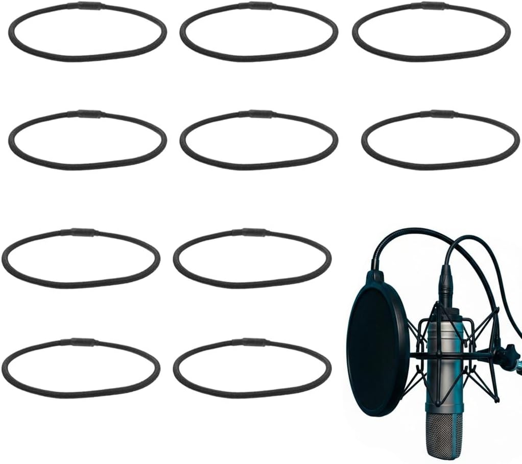 Garneck 10 Pack Microphone Shock Mount Rubber Bands – High Elasticity Replacement Belts Compatible with Most Mic Holders – Universal Vibration Isolator Rings for Studio Recording & Podcasting