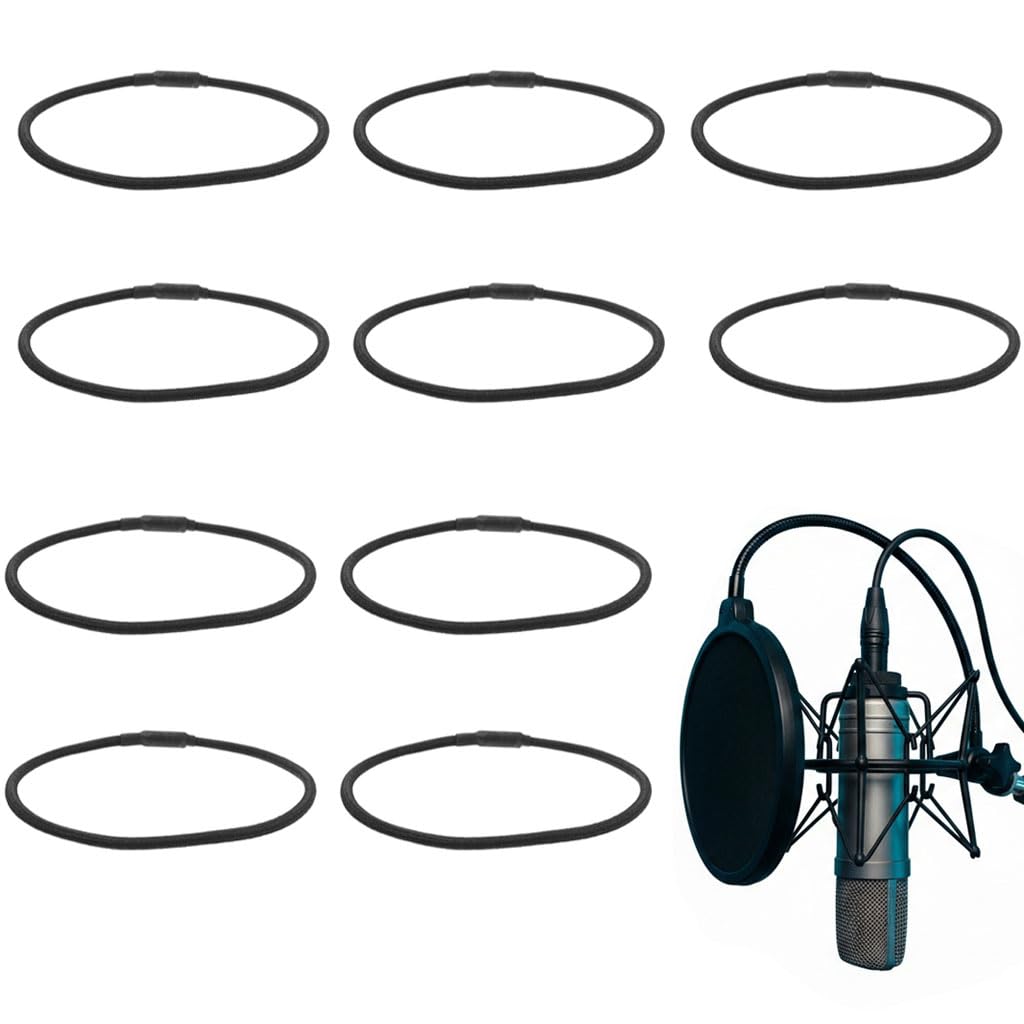 Garneck 10pcs Rubber Elastic Bands for Microphone Shock Mount and Wear Resistant Mic Holder Accessories for