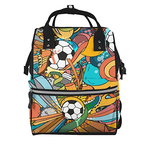 Sac à dos d'école football grand format college bookbag voyage