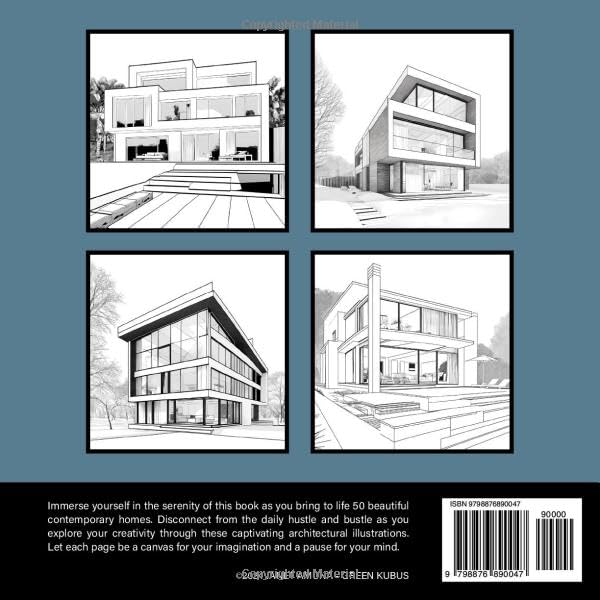 Modern House. Architecture Coloring Book: Your Ultimate Stress Relief and Mindfulness image 3