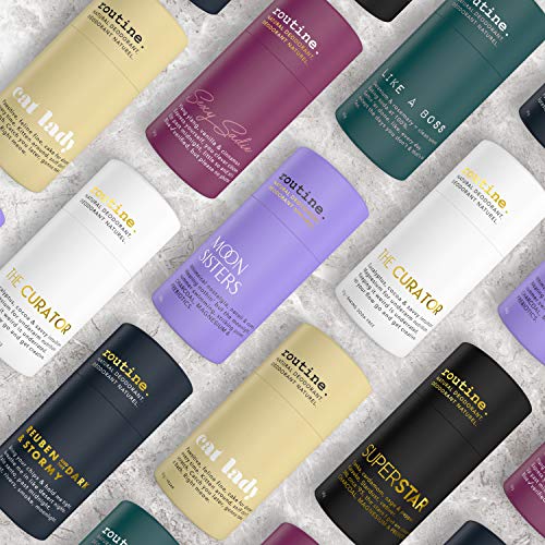 Routine Natural Deodorant Stick For Women And Men - 50G | Anti Sweat Antiperspirant For All Types Of Skin | Formulated With Activated Charcoal, Magnesium, And Prebiotics - Moon Sisters #TOP2