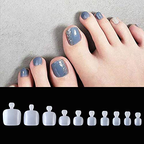 AORAEM Fake Toenails Press on Natural Atificial Full Cover 500Pcs False Nail Tip with Bag for Nail Salons and DIY Foot Decoration(Natural)