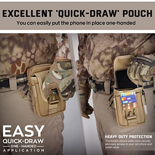 Image of WYNEX Tactical Phone Pouch Molle, EDC Phone Holster, Small Admim Pouch