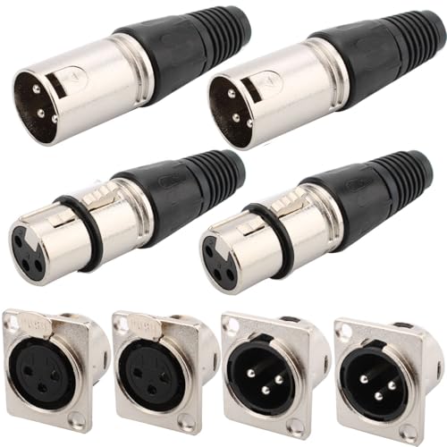 RUNCCI-YUN Connecteur XLR 3 broches mâle/femelle, fiche de câble microphone, prise audio pour montage sur panneau