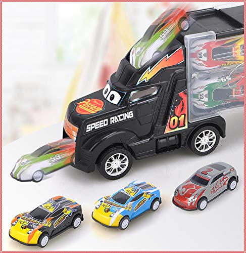 最安値 トレーラー型 ケース 付き ミニカー セット 車 子供 おもちゃ 模型 モデルカー 赤 4車セット の価格比較