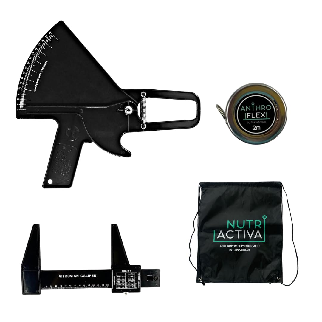 Anthroflex Student Anthropometry Kit with Small Bone Caliper, Slim Guide Skinfold Caliper, Anthropometric Tape Measure, Bag - Level 1 (Black)