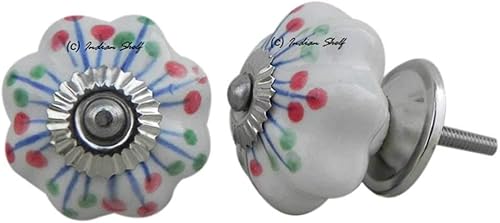 IndianShelf Paquete de 20 pomos de tocador para habitación de niñas, accesorios para muebles de calabaza, tiradores de cajón multicolor para niños,