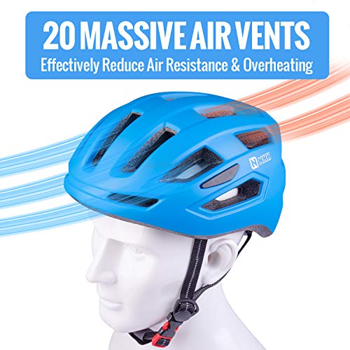 Nhh Adult Bike Helmet - Cpsc-Compliant Bicycle Cycling Helmet Lightweight Breathable And Adjustable Helmet For Men And Women Commuters And Road Cycling (Matte Blue, L/Xl) #TOP2