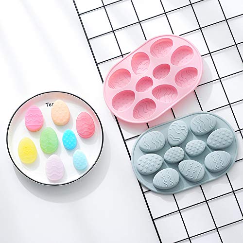 Easter Silicone Cake Mold Diy Easter Egg Chocolate Mold Candy Molds 2Pcs 10 Cavities Gingerbread Baking Tools 3D Fondant Sugar Mold For Easter Cake Decorations Holiday Accessories #TOP4